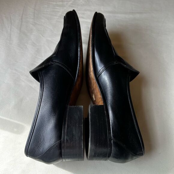 Vintage Bally Switzerland Black Leather Loafers 9.5N Men's Slip-On Dress - Picture 6 of 10